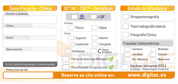 Talonarios de Digitac Dental Madrid